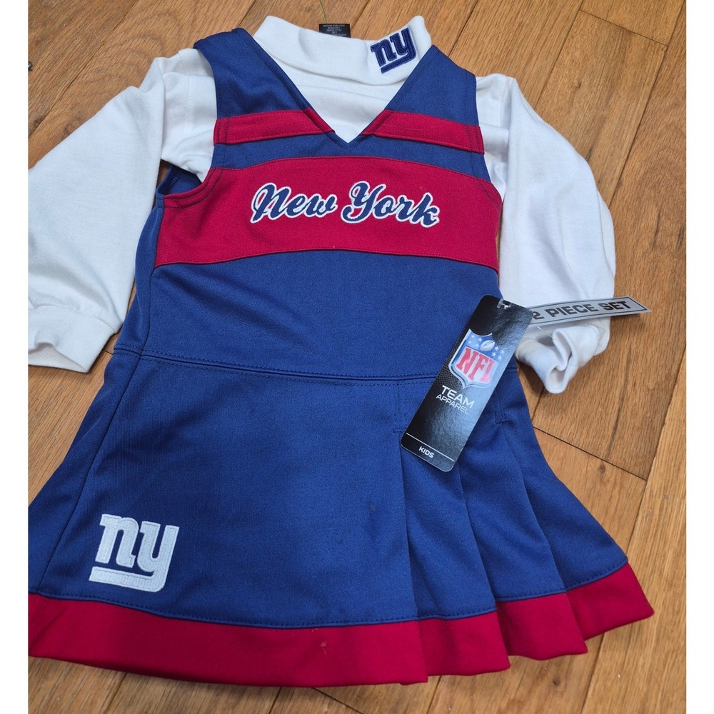 NFL Team Apparel New York Giants Cheerleader Outfit 2 Piece Set Blue Red 18M